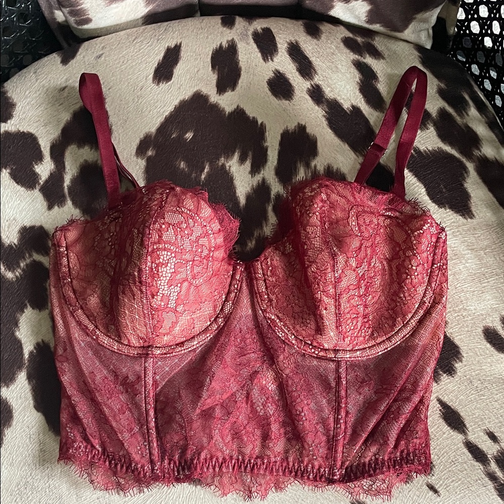 Victorias Secret Lace Burgundy Bralette